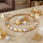 18kt Two-Tone Geometric Cut-Out Link Bracelet for Men