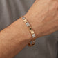 18kt Two-Tone Geometric Cut-Out Link Bracelet for Men