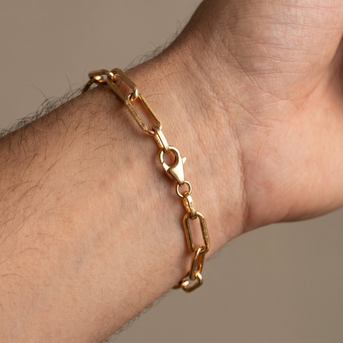 Linko 18kt Yellow Gold Box Link Bracelet for Men