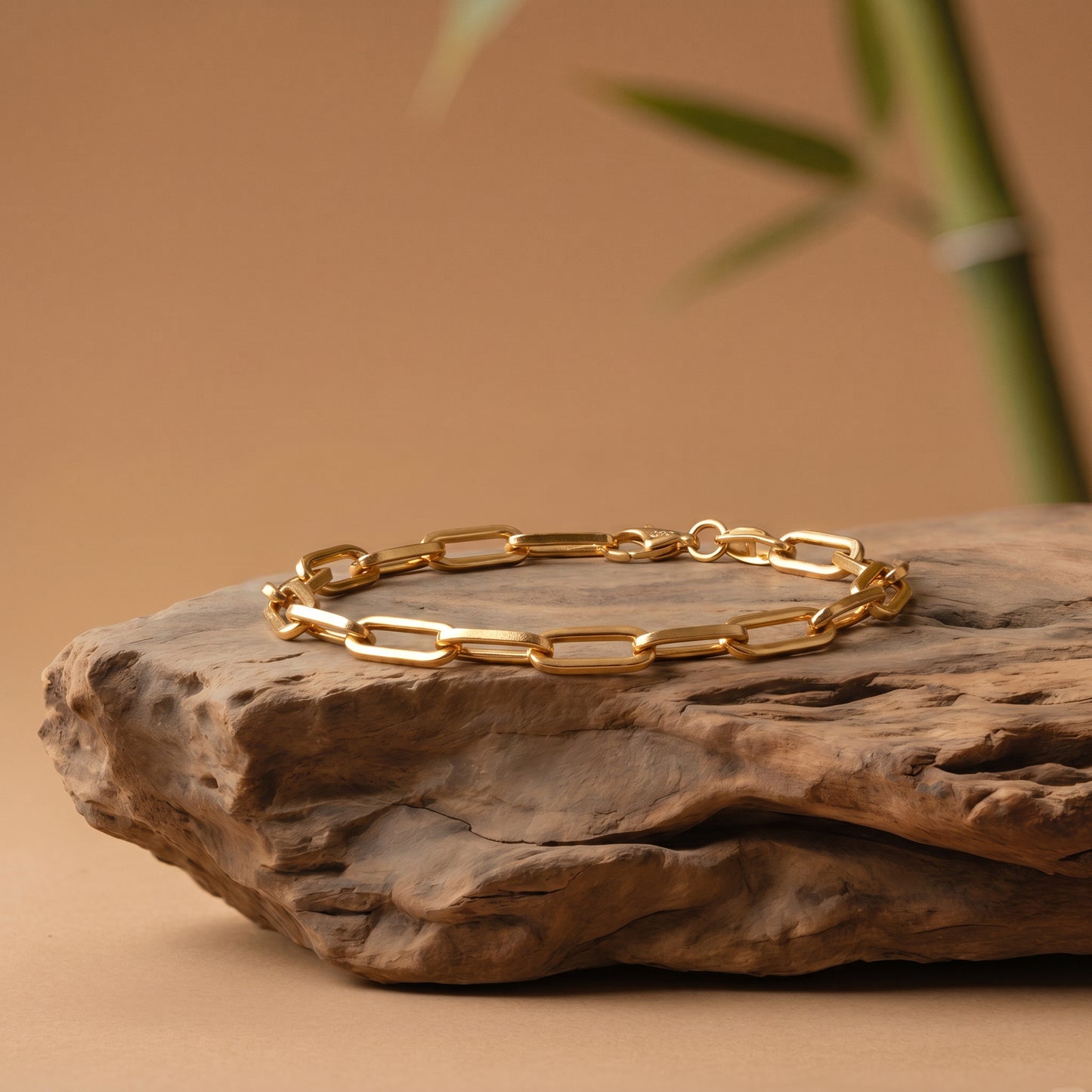 Linko 18kt Yellow Gold Box Link Bracelet for Men