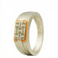 Veer Geometric Patterned Platinum Ring for Men