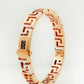 18kt Two-Tone Greek Key Kada Bracelet for Men