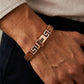18kt Two-Tone Greek Key Kada Bracelet for Men