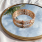 18kt Two-Tone Greek Key Kada Bracelet for Men