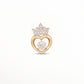 Rani 18kt Two-Tone Gold Diamond Crown Heart Pendant for Women