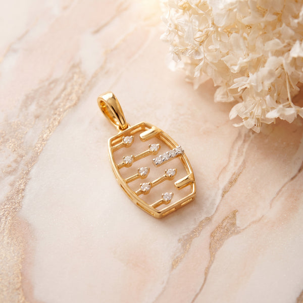 Rekha Diamond Pin Pendant in 18kt Gold For Women