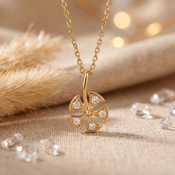 Phool Diamond Flower 18kt Gold Pendant For Women