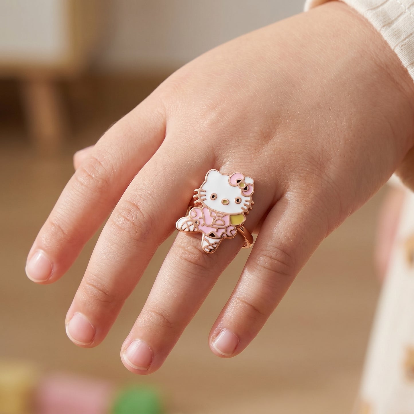 Kitty Kids Enamel 18kt Gold Ring