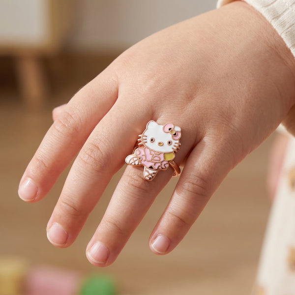 Kitty Kids Enamel 18kt Gold Ring