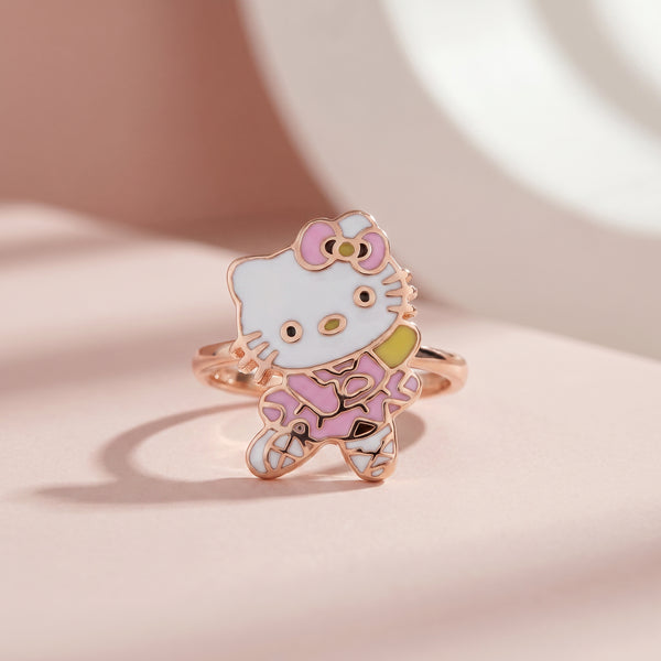 Kitty Kids Enamel 18kt Gold Ring