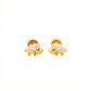 Gaju Kids Elephant Heart Earrings 18kt Two-Tone Gold