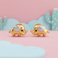 Gaju Kids Elephant Heart Earrings 18kt Two-Tone Gold