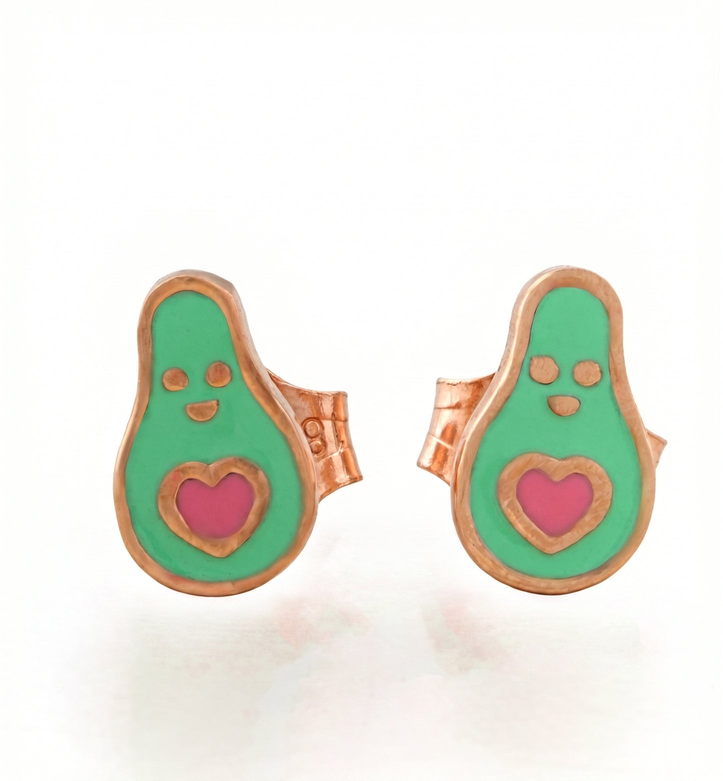 Avo Kids Avocado 18kt Gold Enamel Earrings
