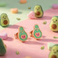 Avo Kids Avocado 18kt Gold Enamel Earrings