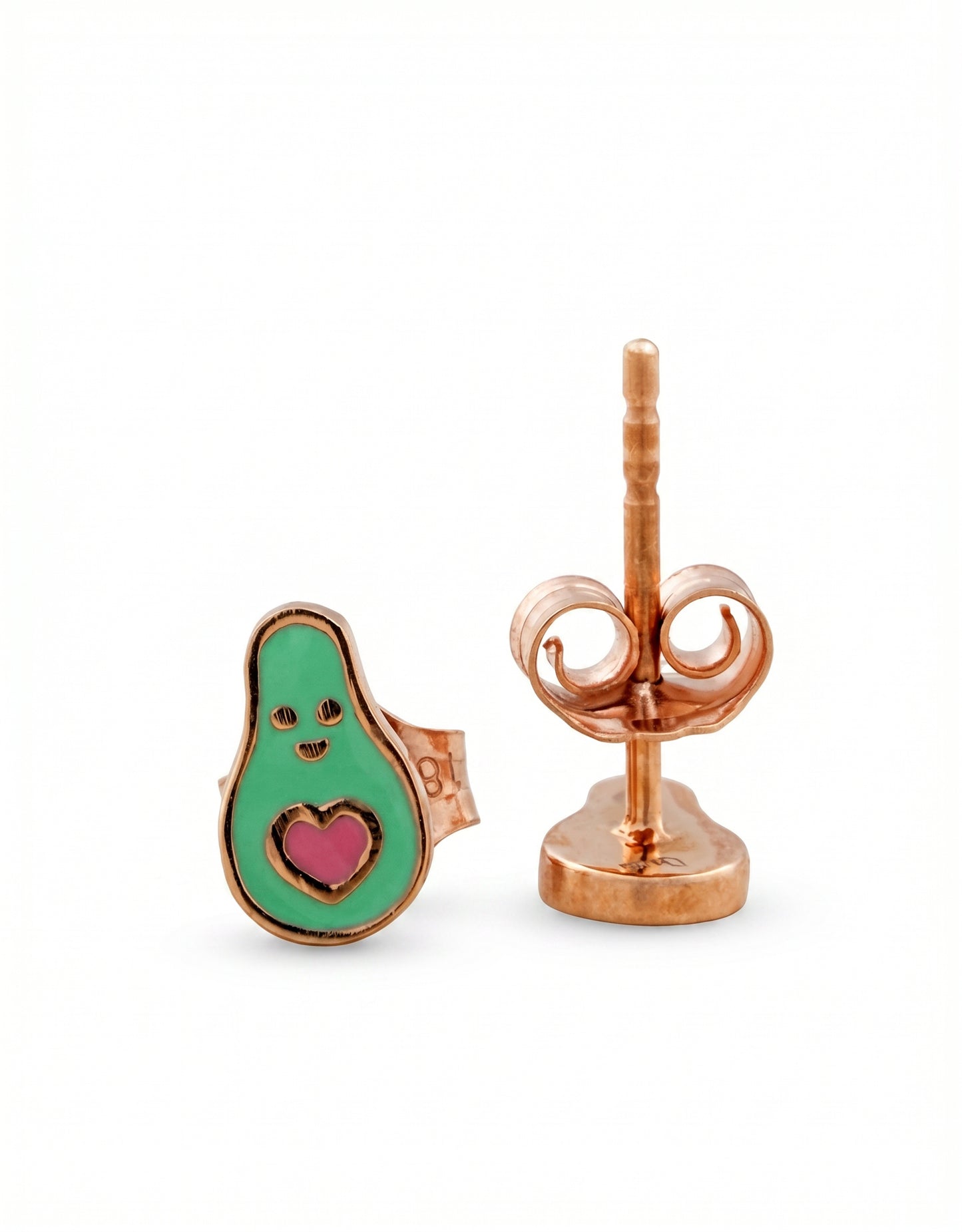 Avo Kids Avocado 18kt Gold Enamel Earrings