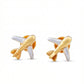 Udd Kids Aeroplane Earrings 18kt Two-Tone Gold