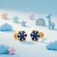 Hima Kids Snowflake Enamel 18kt Gold Earrings