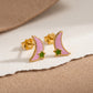 Chaand Kids Moon & Star Enamel Earrings 18kt Gold