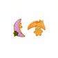 Chaand Kids Moon & Star Enamel Earrings 18kt Gold