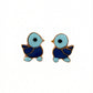Ducky 18kt Gold Blue Duck Enamel Kids Earrings