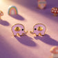 Ellie Kids Pink Elephant 18kt Gold Enamel Earrings