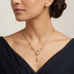 Surya Diamond Oval Sunburst Drop 18kt Gold Necklace