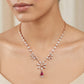 Raktim Ruby & Diamond Starburst 18kt Rose Gold Drop Necklace