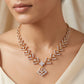 Teer Diamond Chevron Drop 18kt Gold Necklace