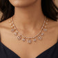 Jharna Diamond Oval Drop Fringe 18kt Gold Necklace
