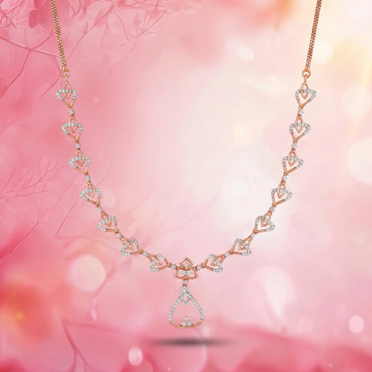 Kamal Diamond Lotus Drop 18kt Gold Necklace