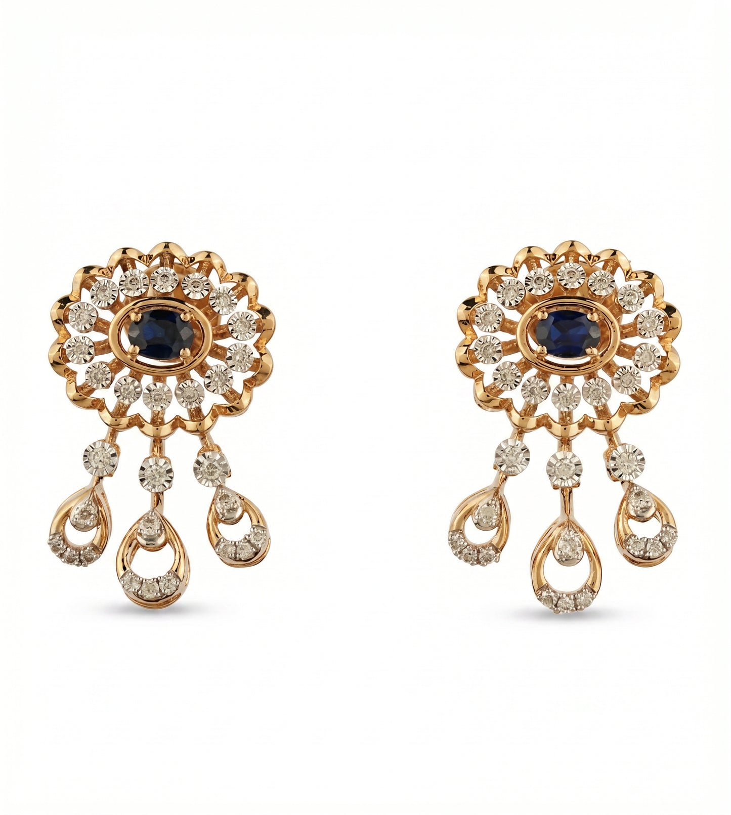 18Kt Gold Diamond Chandelier Earrings for Women