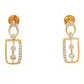 18Kt Gold Geometric Diamond Drop Earrings for Women