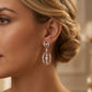18Kt Gold Oval Diamond Dangler Earrings for Women