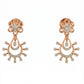 18Kt Rose Gold Sunburst Diamond Dangler Earrings for Women