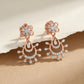 18Kt Rose Gold Sunburst Diamond Dangler Earrings for Women