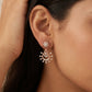 18Kt Rose Gold Sunburst Diamond Dangler Earrings for Women