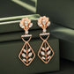 18Kt Rose Gold Leaf Diamond Earrings for Women