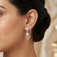 18kt Gold Diamond Geometric Design Drop Earrings  