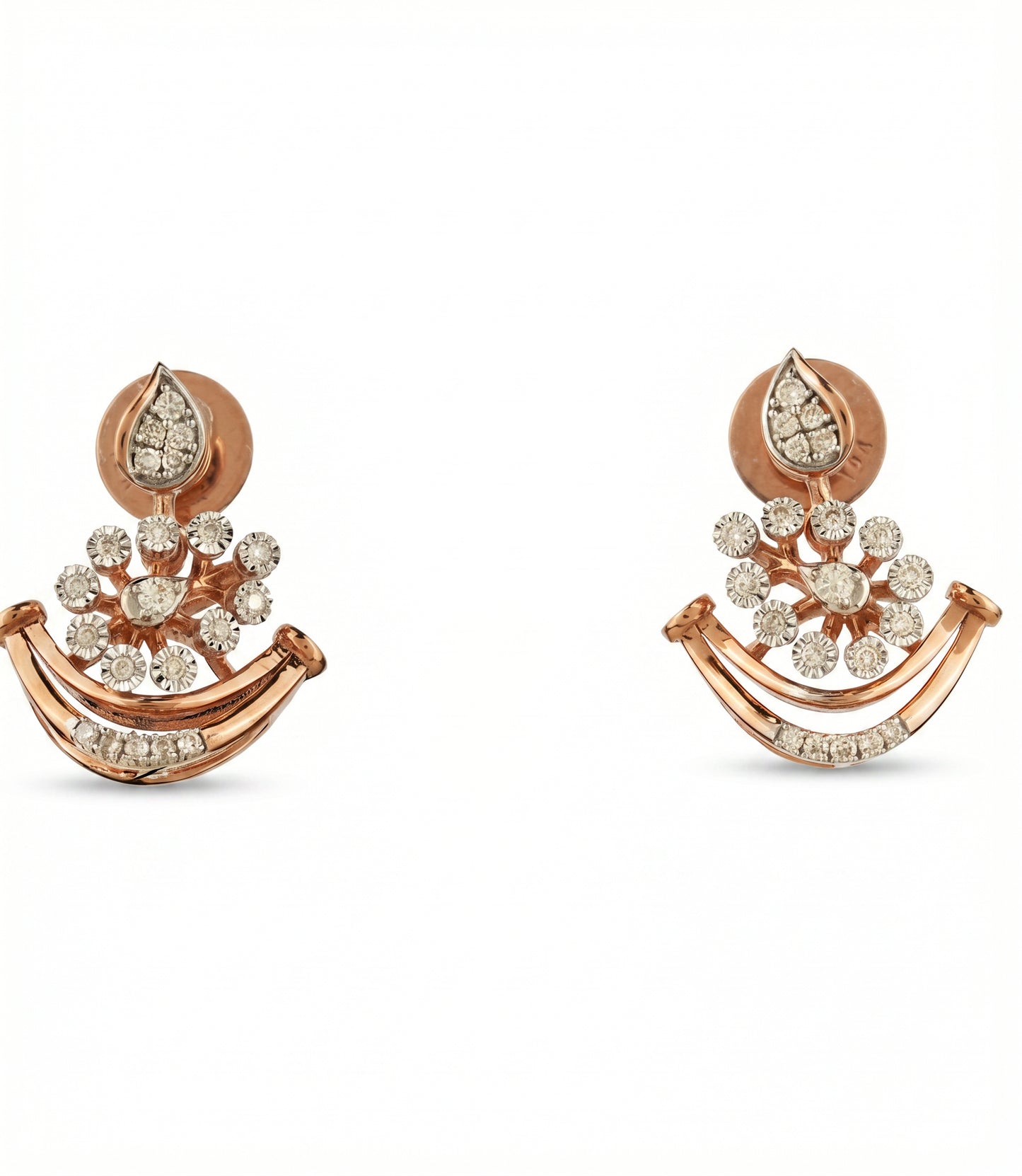 18Kt Gold Daily Wear Diamond Earrings for Women