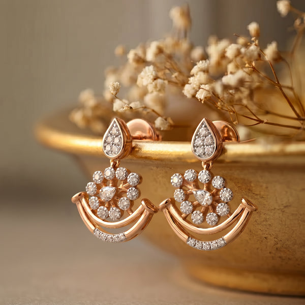 18Kt Gold Daily Wear Diamond Earrings for Women