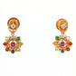 18Kt Gold Navaratna Diamond Dangler Earrings for Women