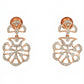 18Kt Rose Gold Floral Diamond Earrings for Women