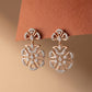 18Kt Rose Gold Floral Diamond Earrings for Women