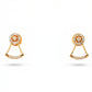 Round Halo 18kt Gold Diamond Fan Drop Design Earrings
