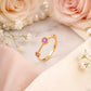 Three Stone Pink Gemstone 18KT Ring