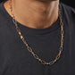 18kt Two-Tone Gold Connector Rings Link Chain for Men