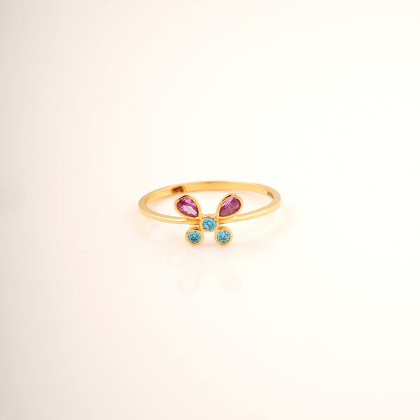 Butterfly Gemstone 18KT Ring