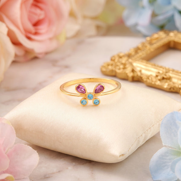 Butterfly Gemstone 18KT Ring