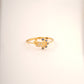 18KT gold peacock ring with diamond body and blue gemstone accents