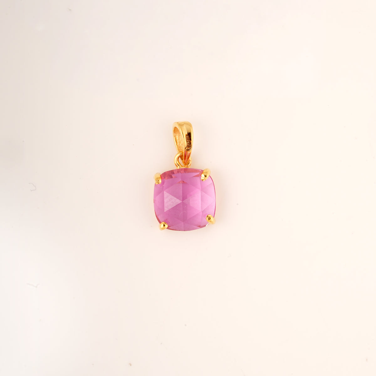 Solitaire Pink Gemstone 18KT Pendant